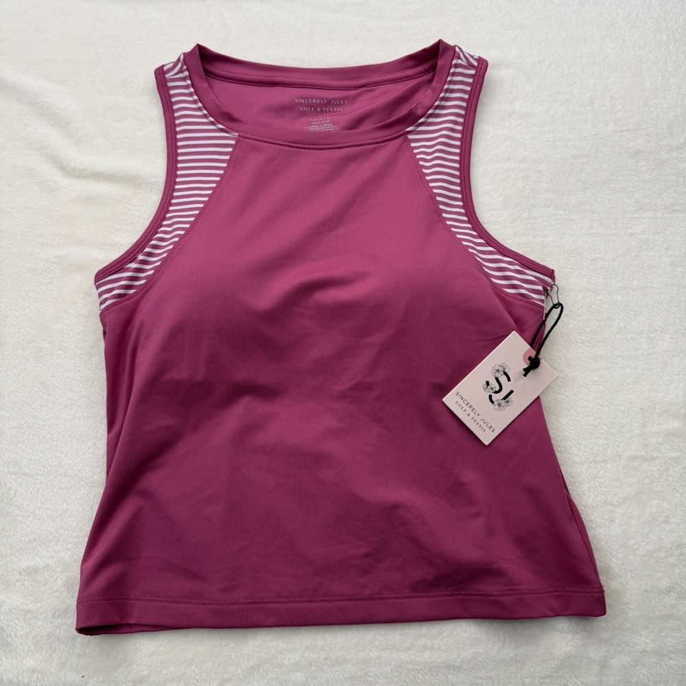 Sincerely Jules -Pink Tank with Built-in Bra. Size Small